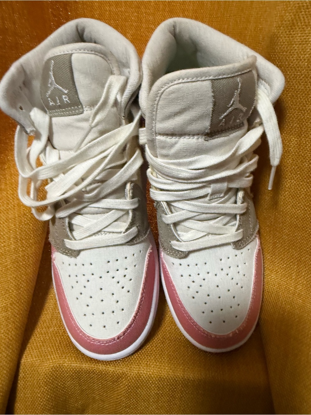 Nike Kids Colorblock Mid-Top Sneakers in Pink, Beige & Gray - Picture 3 of 8